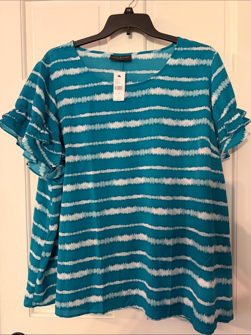 Lane Bryant ruffle sleeve top 24W